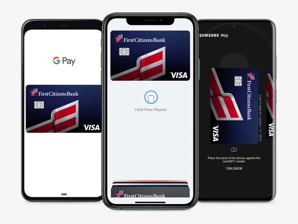 First Citizens Bank digital cards for Google, Apple and Samsung