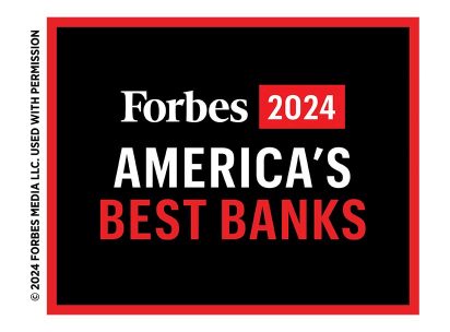 Forbes 2024 America's Best Banks logo | @2024 Forbes Media LLC, used with permission