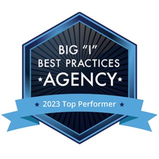 BIG "I" Best Practices Agency 2023 Top Performer award crest