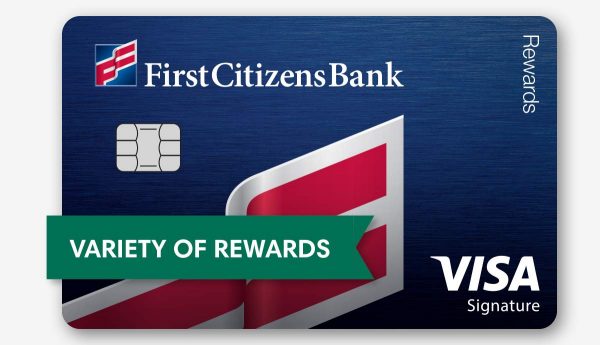 Enjoy a variety of rewards with a Visa Rewards credit card from First Citizens Bank